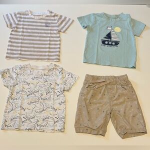 Bundle of 4 with three t-shirts and one shorts 18-24 months